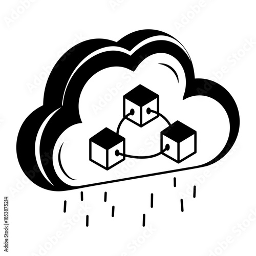 A hand drawn style illustration showing cloud sync

