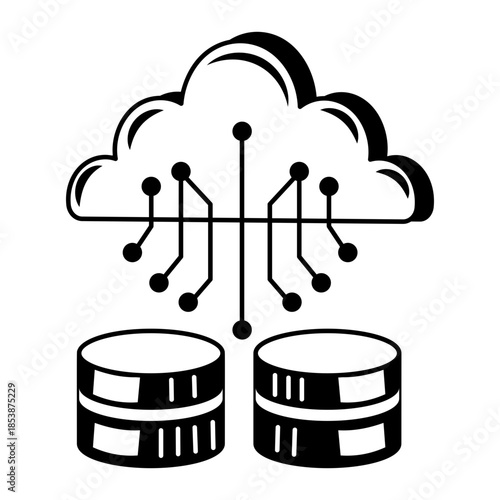 A hand drawn style illustration showing cloud sync

