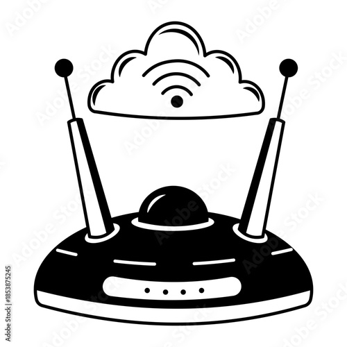 A hand drawn style illustration showing cloud sync

