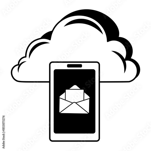 A hand drawn style illustration showing cloud sync

