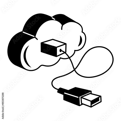 A hand drawn style illustration showing cloud sync

