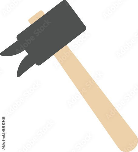 Professional claw hammer line art vector icon for construction tools home repair carpentry branding and hardware store equipment isolated on white.