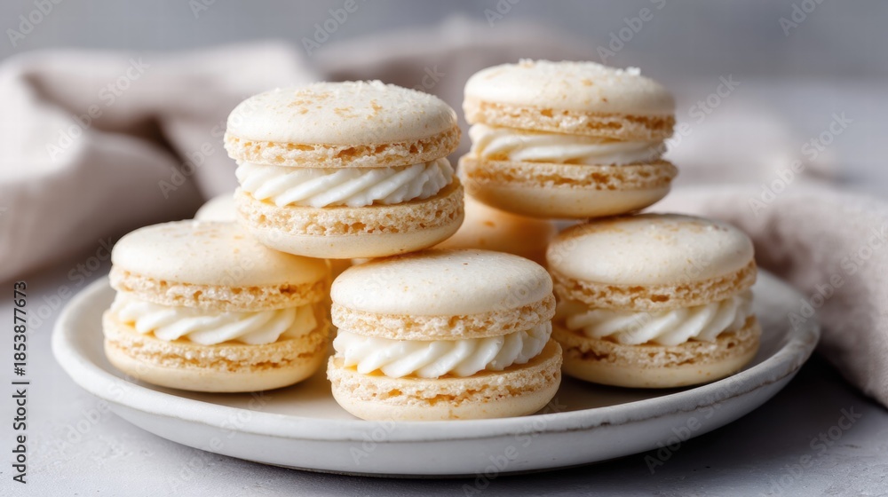 Fototapeta premium Delicious macarons on a plate