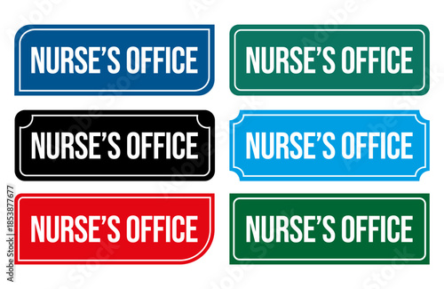 Nurse’s Office Door Sign Illustration Printable Door Signs suitable for health and medical support areas.