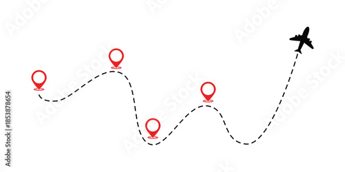 GPS airplane flight routes