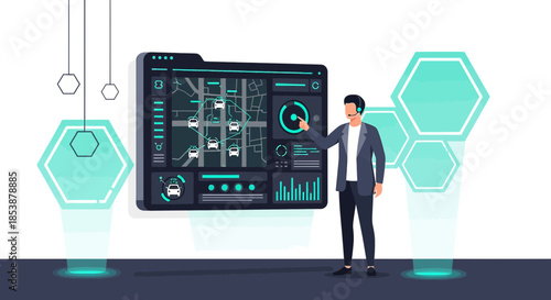 Advanced taxi dispatching system interface, powered by artificial intelligence and big data