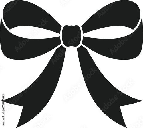 Black Silhouette Bow Vector ribbon gift