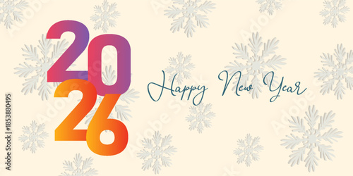 2026 Happy new year celebration greeting card, Banner, Poster, post Design sparkler font and firework isolated background. Vector ilustration