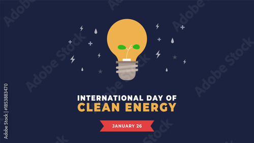 International day of clean energy flyer illustration