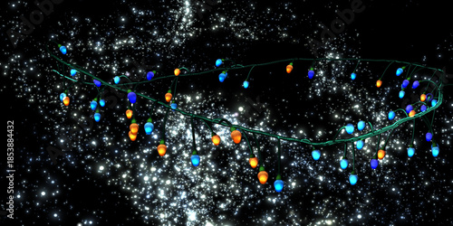 Mysterious net-like garland in the night sky