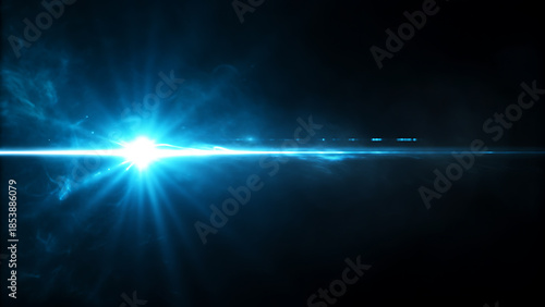  lens flare, light, reflections, beam, energy, blue light beam with overlay, isolated on black background for light effects