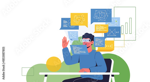 Innovative virtual reality interface design for interactive data visualization solution