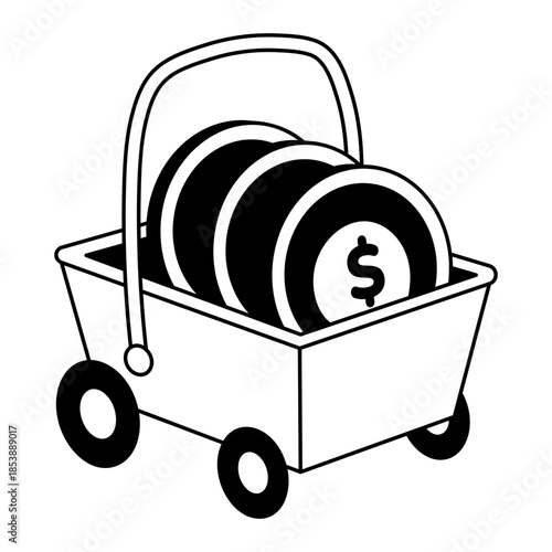 A hand drawn style illustration showing a shopping app
