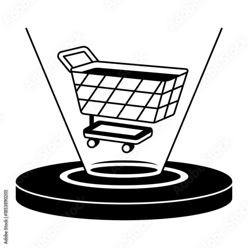 A hand drawn style illustration showing a shopping app
