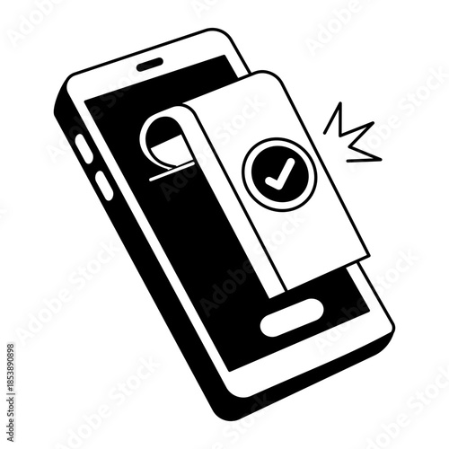 A hand drawn style illustration showing a shopping app
