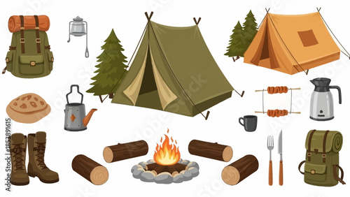 Camping gear and accessories for outdoor adventure