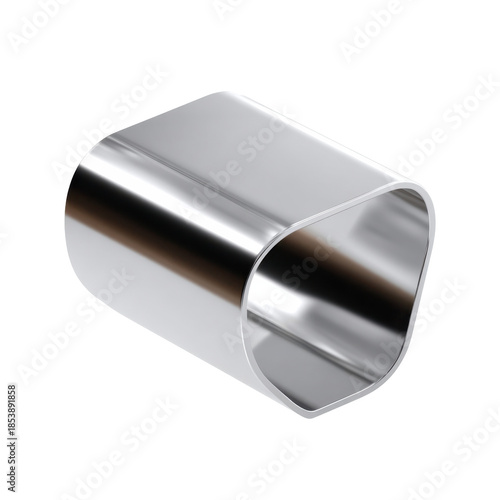 Shiny metal cylinder with rounded ends