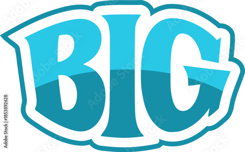 Design of blue big message