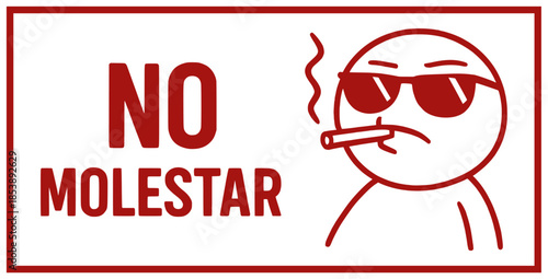 Design of funny do not disturb message in spanish