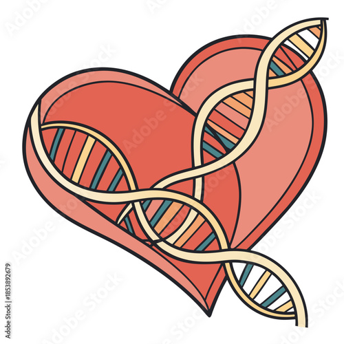 Heart shaped dna helix