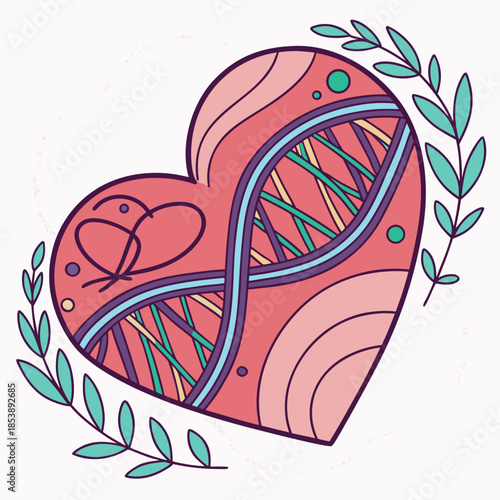 Heart with genetic strand