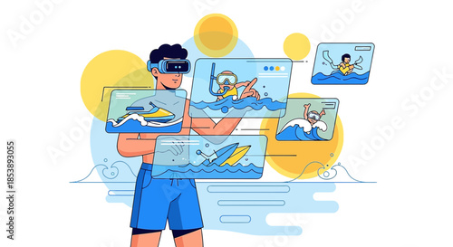 Experiencing virtual aquatic adventures through augmented reality and advanced display interface