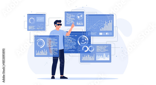 Futuristic analysis interface using extended reality technology for data insights and visualization