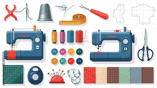 Vibrant sewing tools and accessories for creative projects