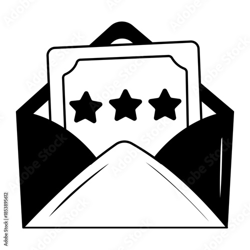 A doodle style illustration showing review mail
