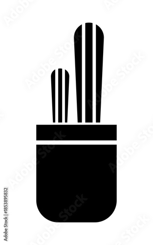 Cactus in flowerpot icon vector illustration