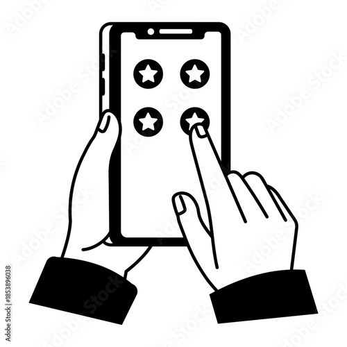 A doodle style illustration showing review mail
