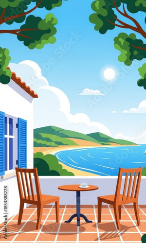 beach chairs and umbrellas