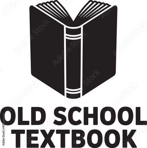 Old school textbook open book icon representing knowledge and learning