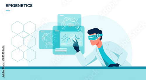 Advanced epigenetics research using virtual reality interface for genetic analysis precision