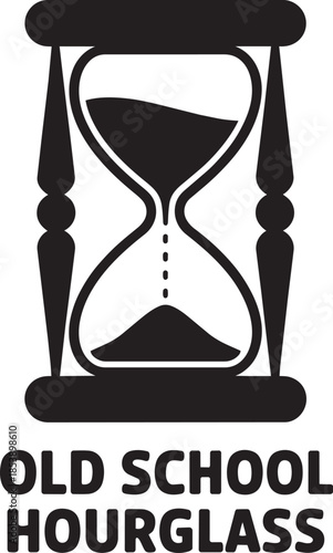 Old school hourglass icon vintage timekeeping symbol representing measurement and patience