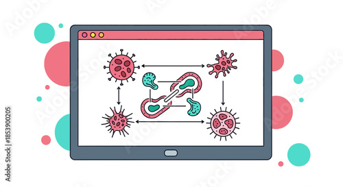 Digital visualization of immune system response against pathogens on a tablet display
