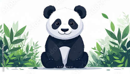 パンダのイラスト, AI生成画像
