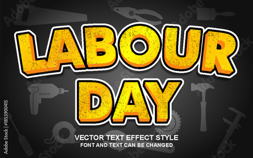 labor day worker event construction industry typography editable text effect font style template