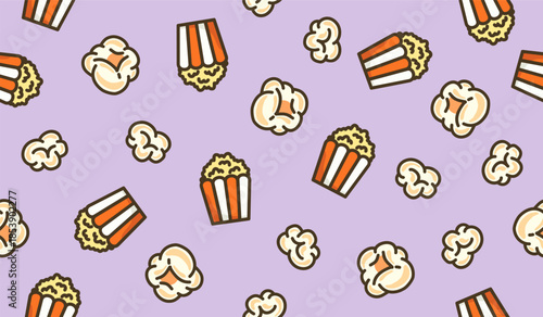 Cute popcorn pattern background vector design