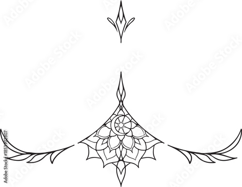 Abstract celtic ornament vector illustration featuring a winter star pattern and christmas tree silhouette for holiday celebration card design