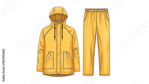 Vibrant yellow tracksuit with hoodie and matching sweatpants