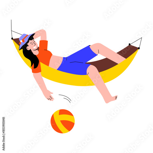 A flat style illustration showing a person resting