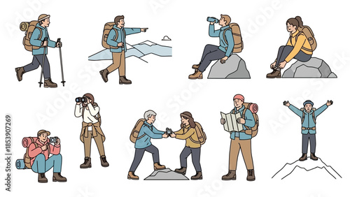 A group of people hiking and exploring the outdoors together in nature