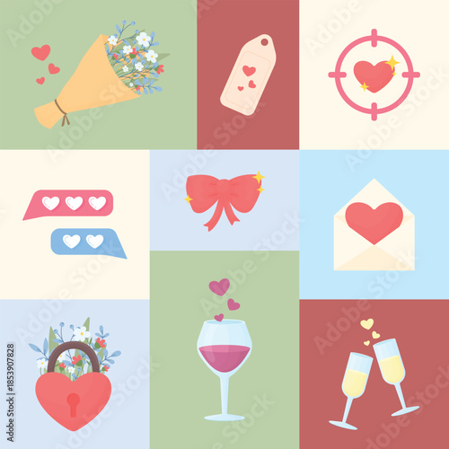 Vector illustrations for Valentine's Day, International Women's Day, February 14, March 8. Love concept.