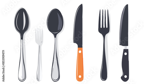 Kitchen Utensils Icon Set – Vector Illustration