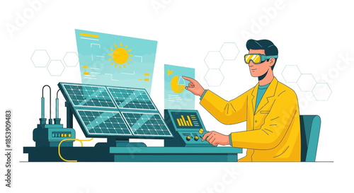 Innovative solar panel research and development laboratory, creating future energy solutions and