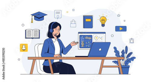 Online education platform with tutor facilitating scientific learning and knowledge dissemination