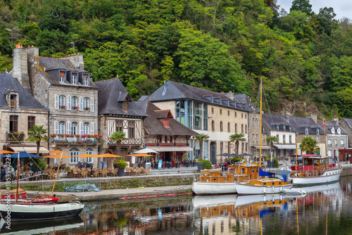 Rance River embankment in Dinan, France