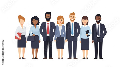 Modern Business Team Character Illustration