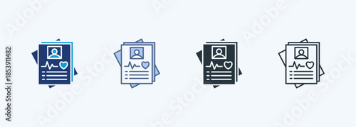 Medical Report Multiple Style Icon Collection